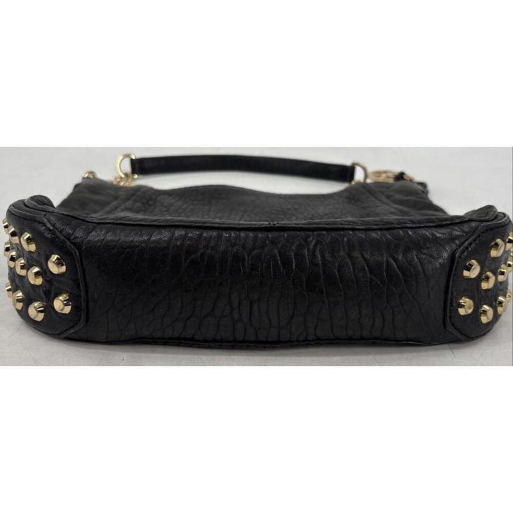 Michael Kors Black Pebbled Leather Gold Studded Shoulder Handbag Purse - Picture 8 of 11